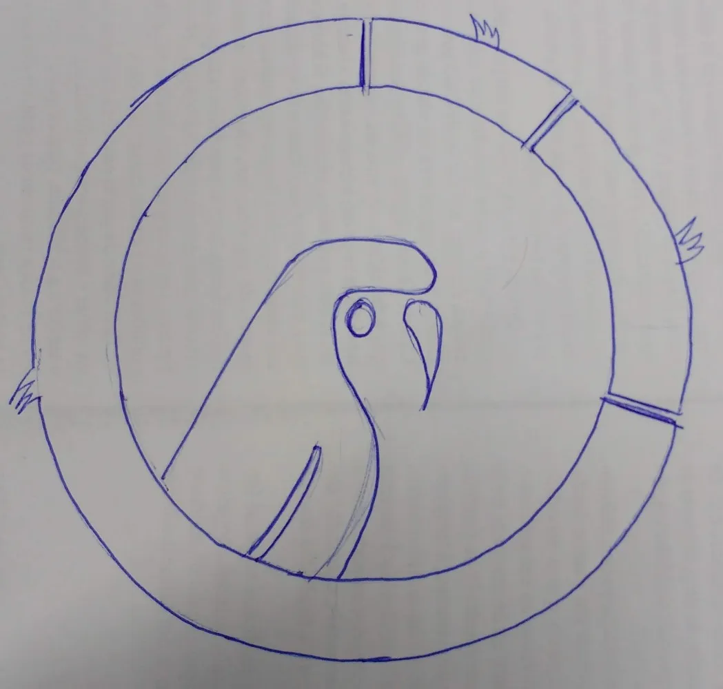 Tá vendo os detalhes no gráfico para simbolizar que também é um ninho? Pura arte.